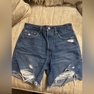 Distressed Levi Denim Shorts